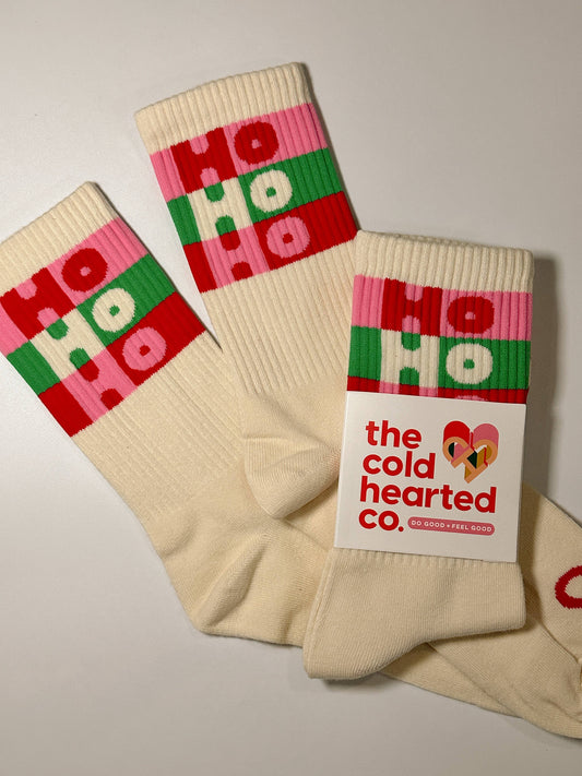 Funny Ho Ho Ho Christmas Crew Socks