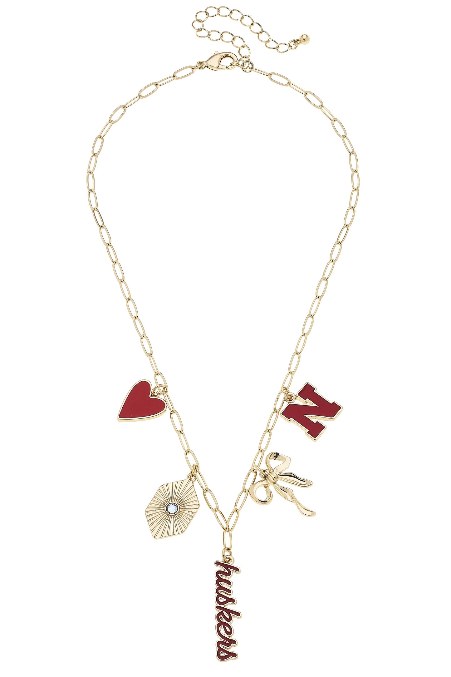 Nebraska Huskers Paper Clip Charm Collector Necklace