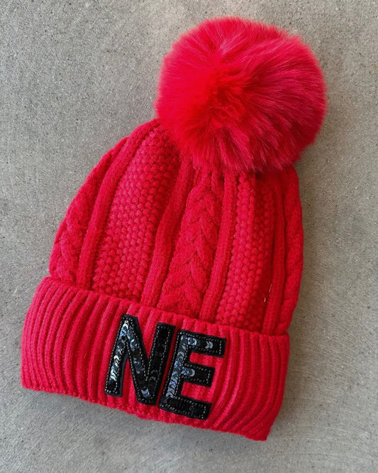Nebraska Bling Beanie (red)