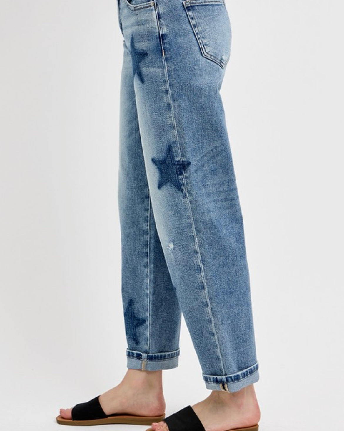 Mid Rise Boyfriend Star Denim