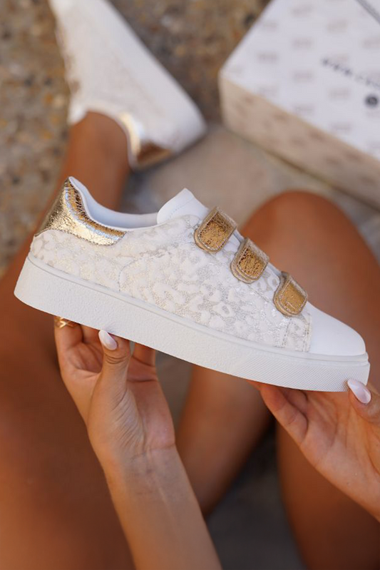 Leopard Sneakers: White