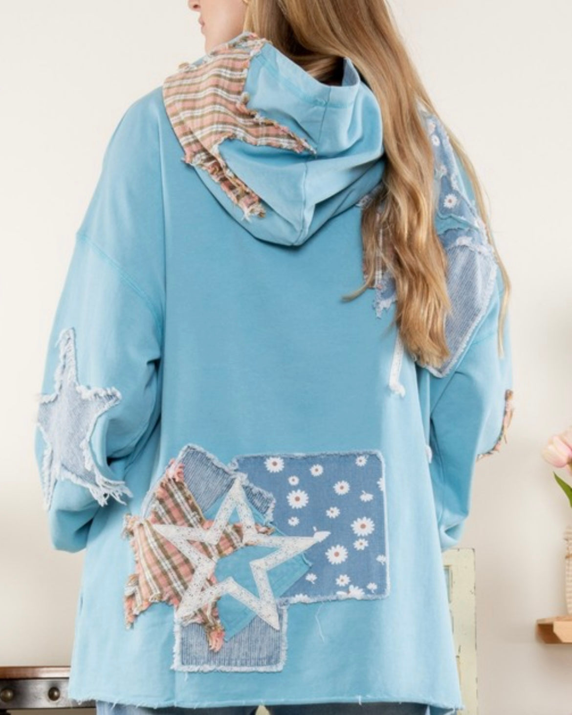 Multi Print Patch Terry Hoodie