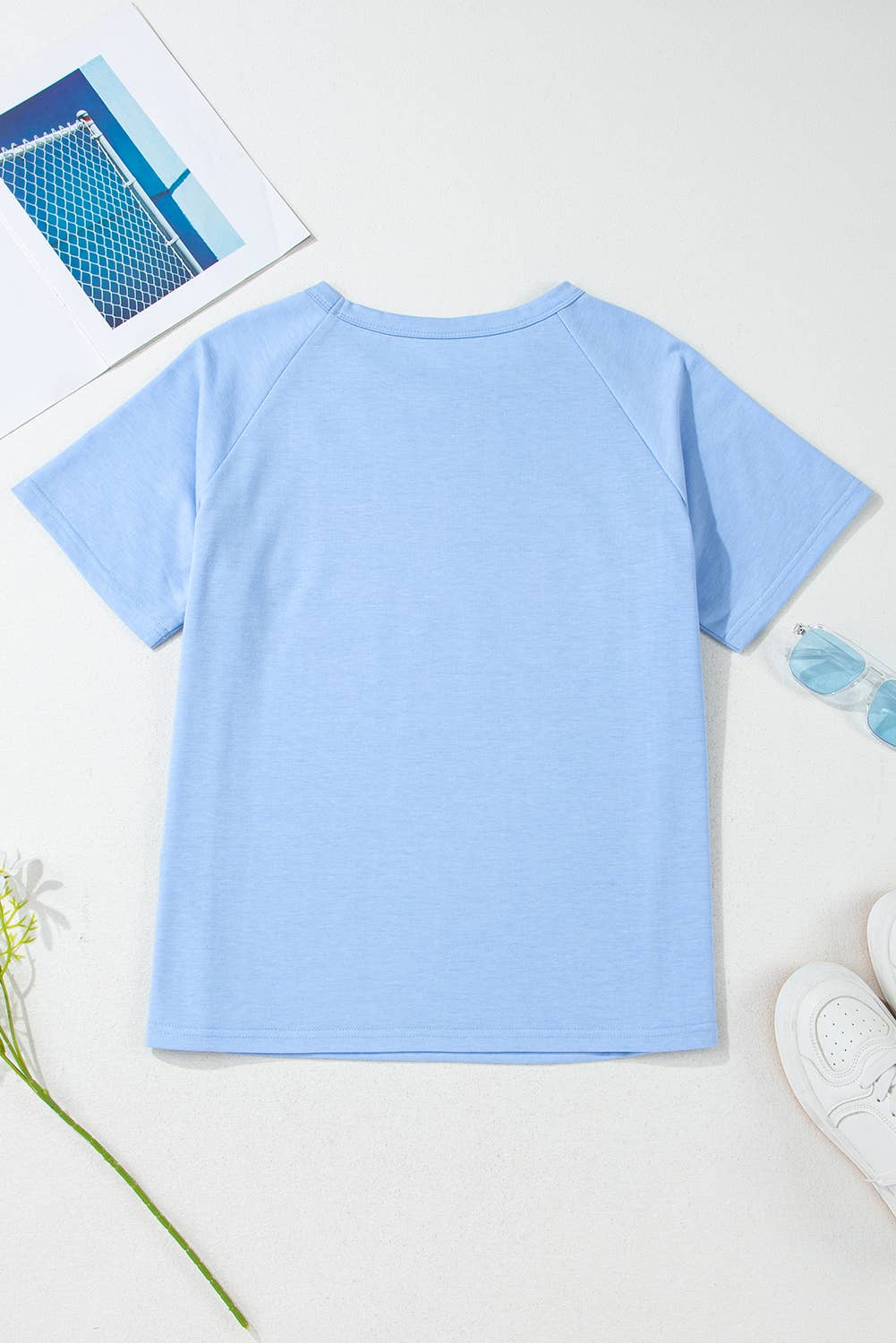 Striped Patch Front Short Sleeve Tee