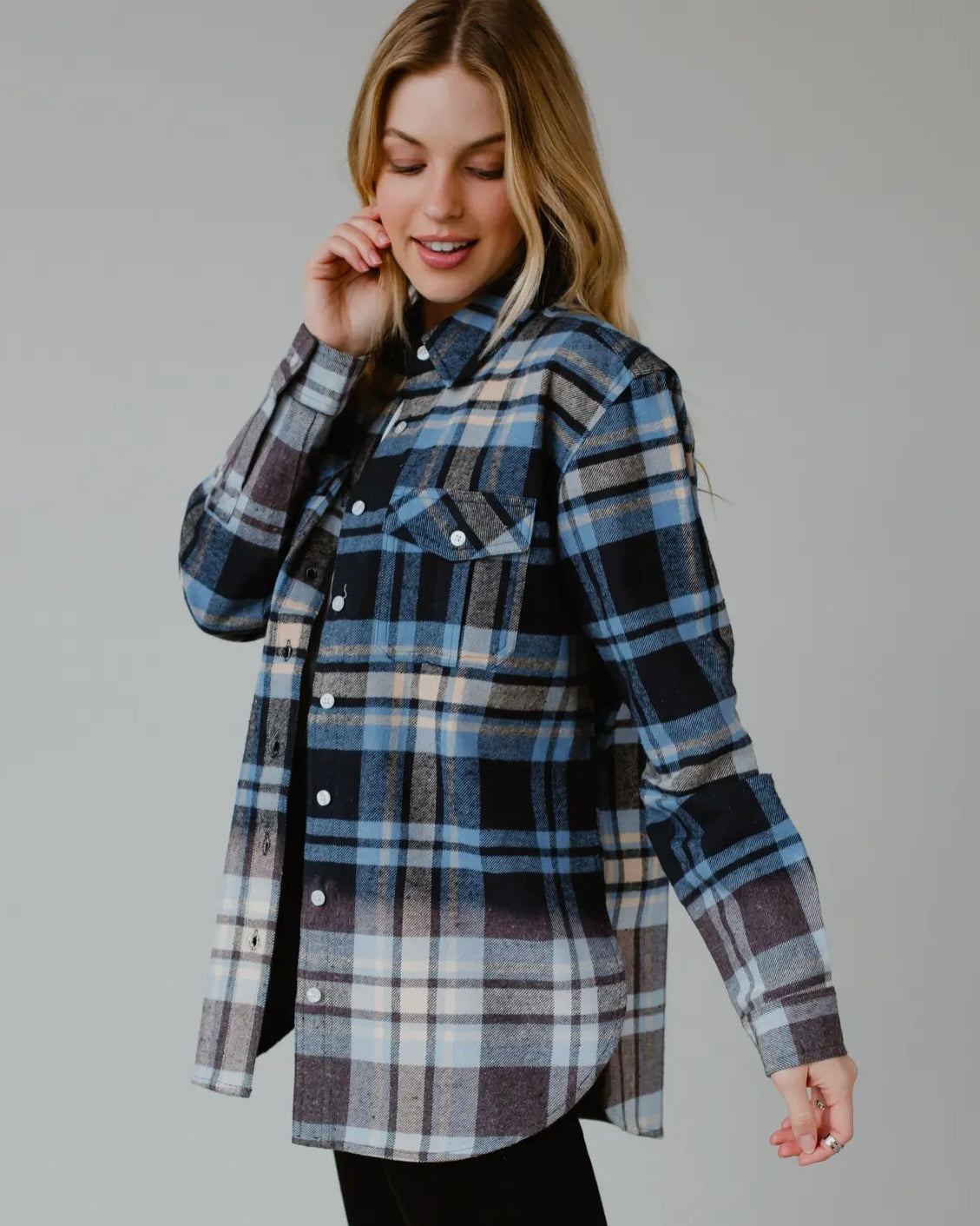 Blue, Grey, Brown Flannel