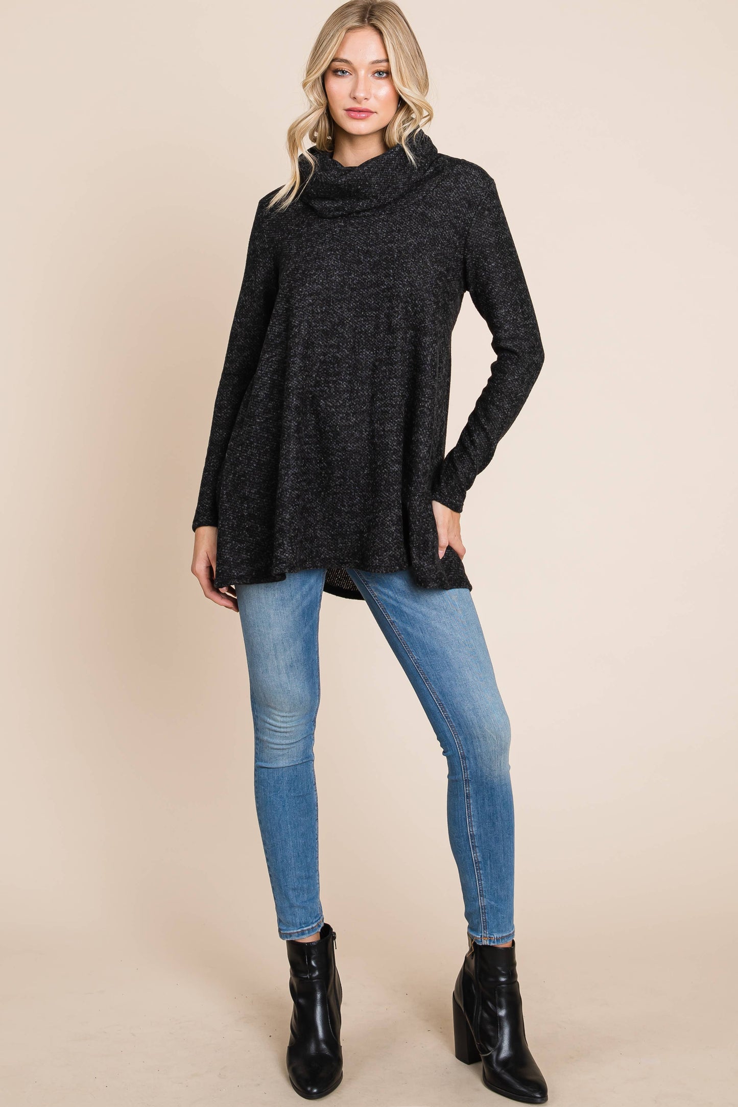 COWL NECK KNIT TUNIC
