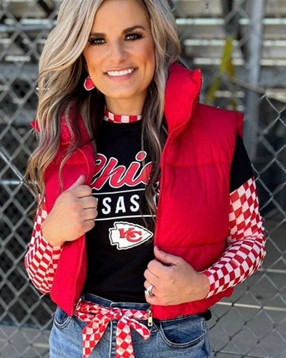 Pep Rally Mesh Top-Red
