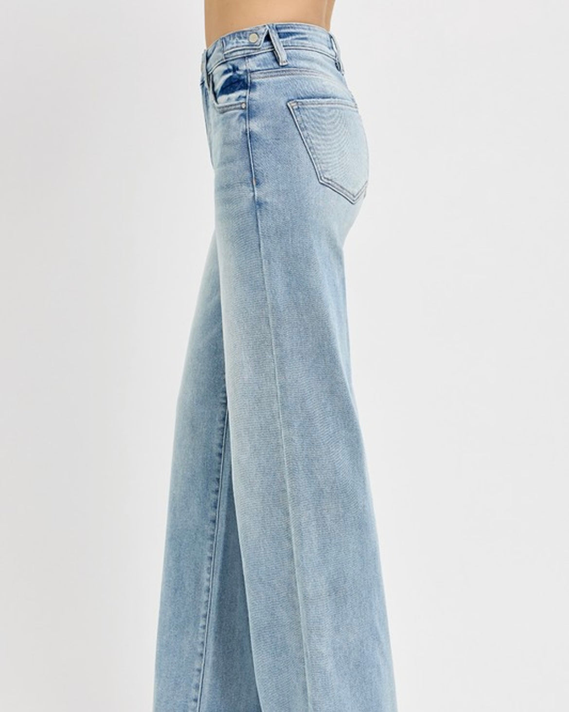 High Waist Adjustable Wide Leg Denim