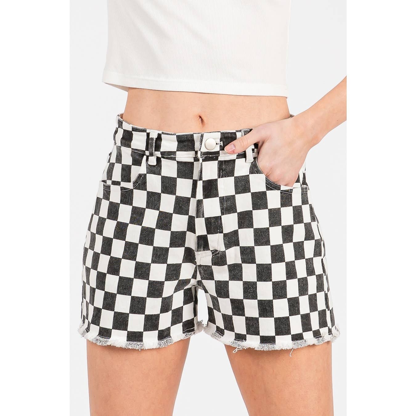 Black Gameday Checkered Shorts