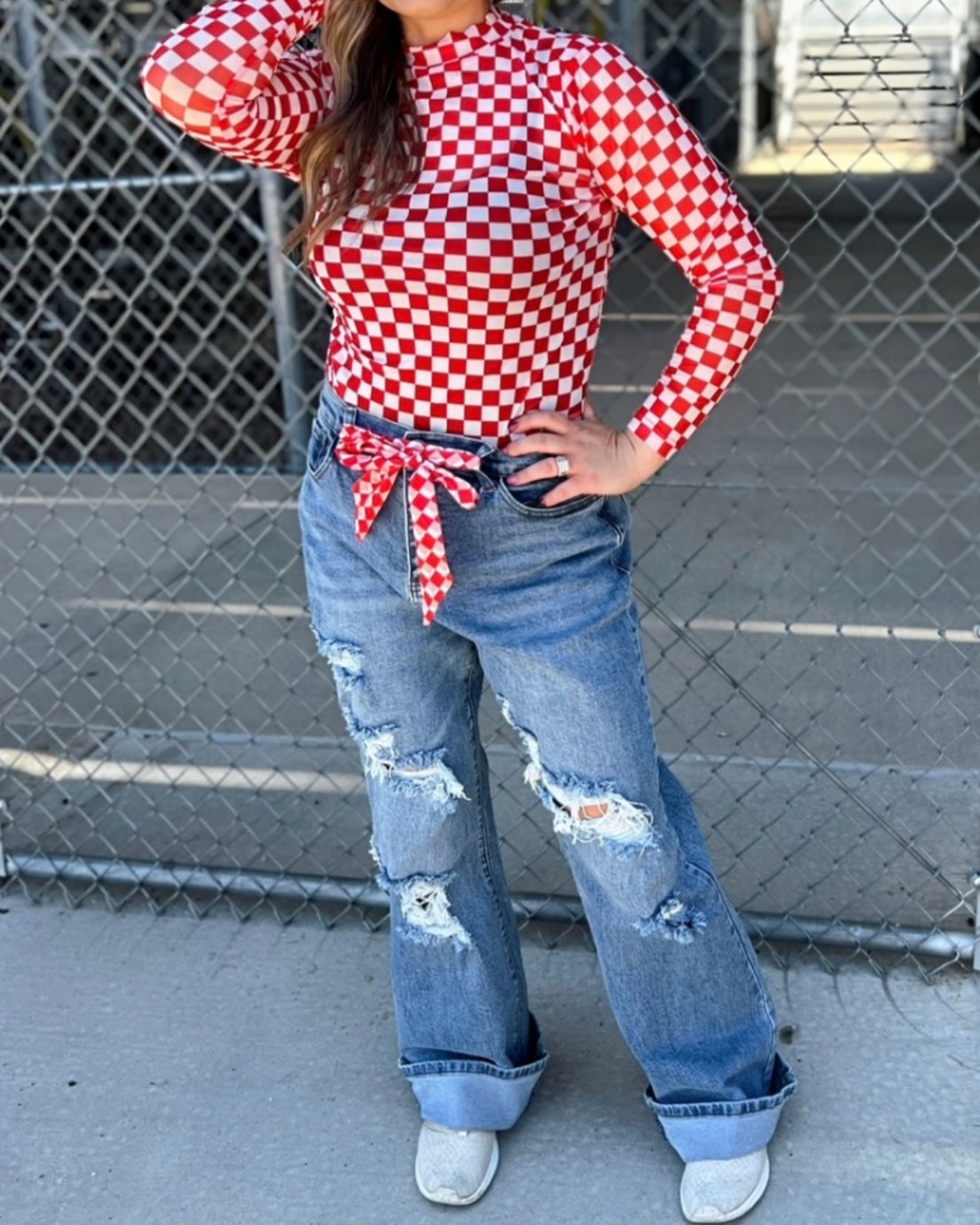 Pep Rally Mesh Top-Red
