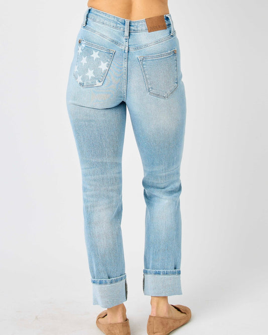 Mid Rise Americana Boyfriend Denim