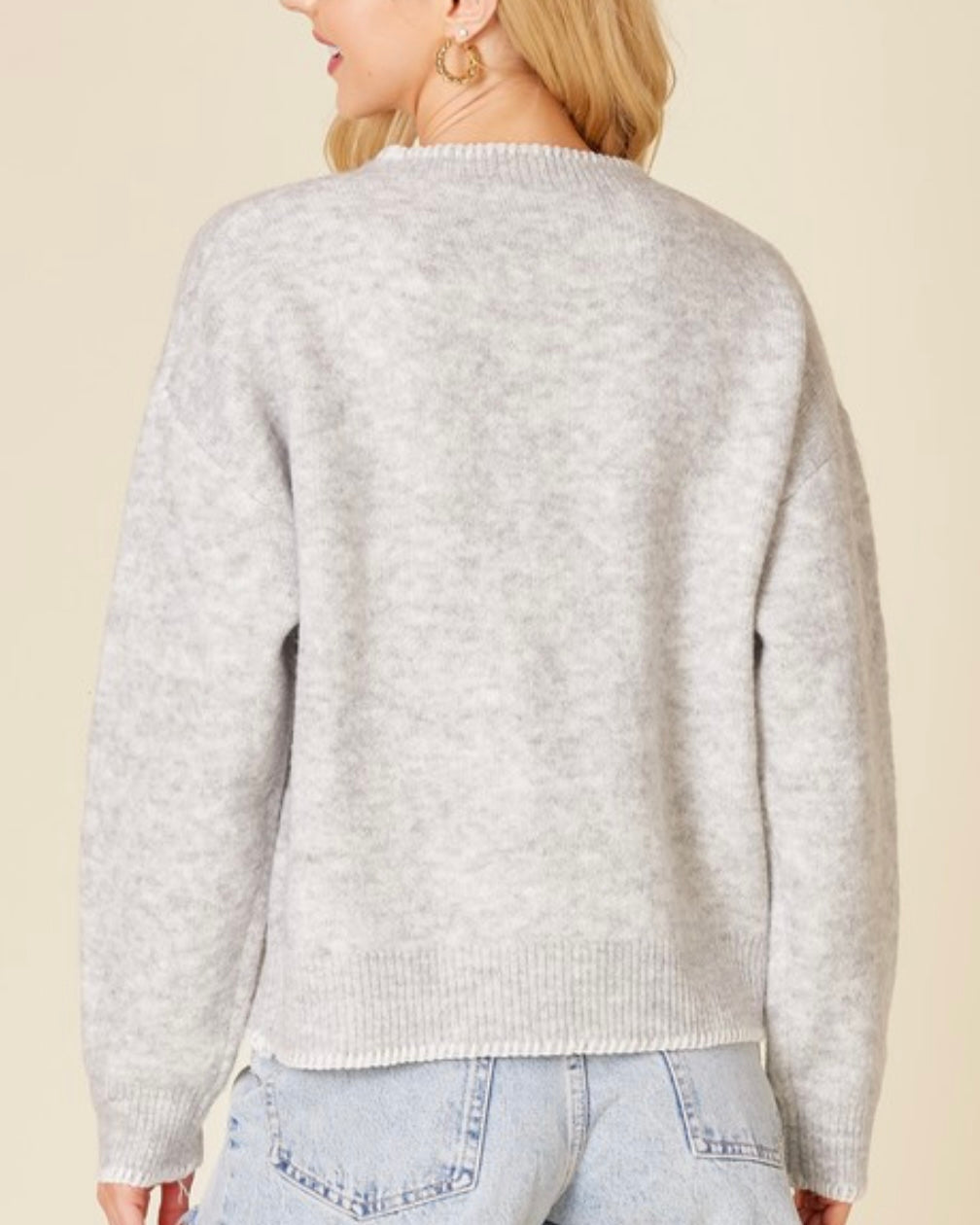 Grey Bow Sweater