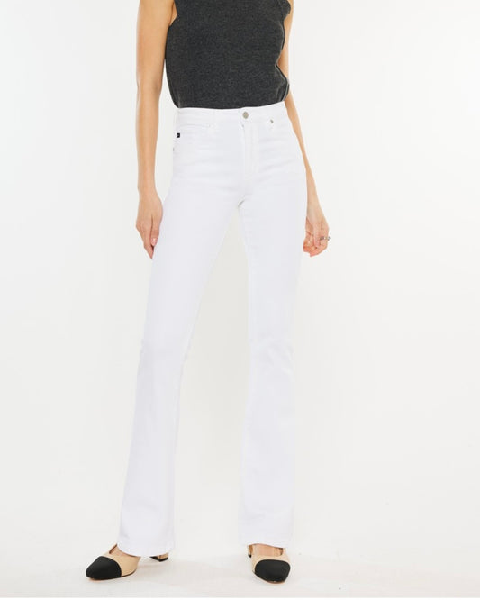 High Rise White Bootcut