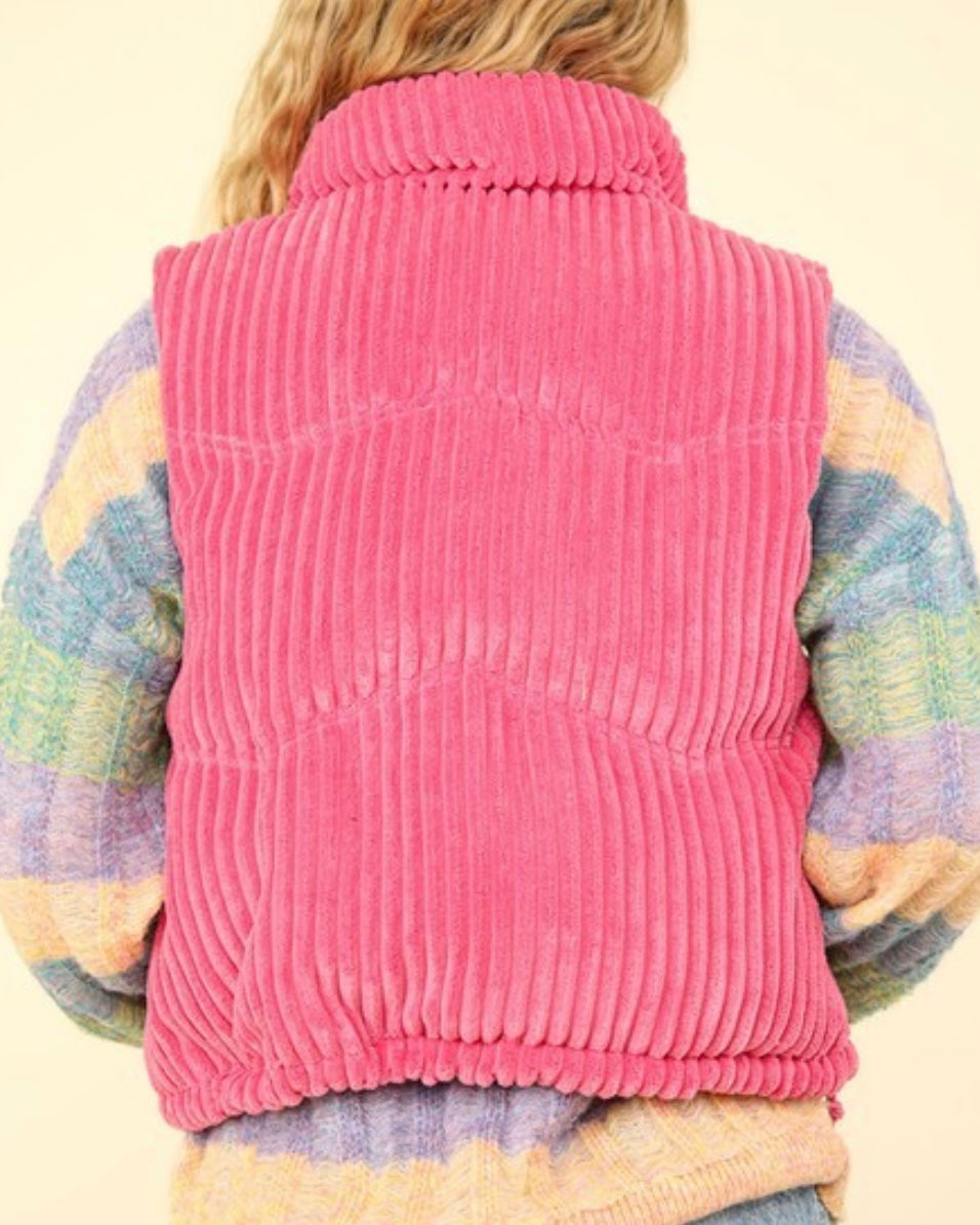 Corduroy Puffer Vest (2 Colors)
