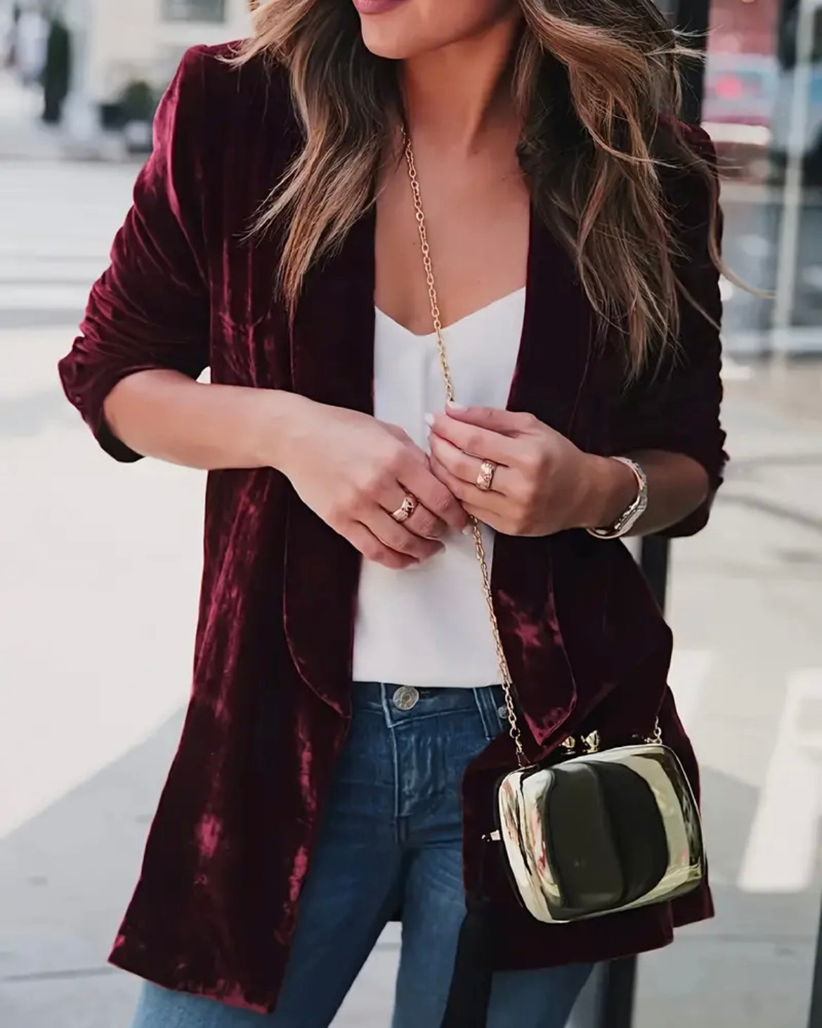 Burgandy Velvet Blazer