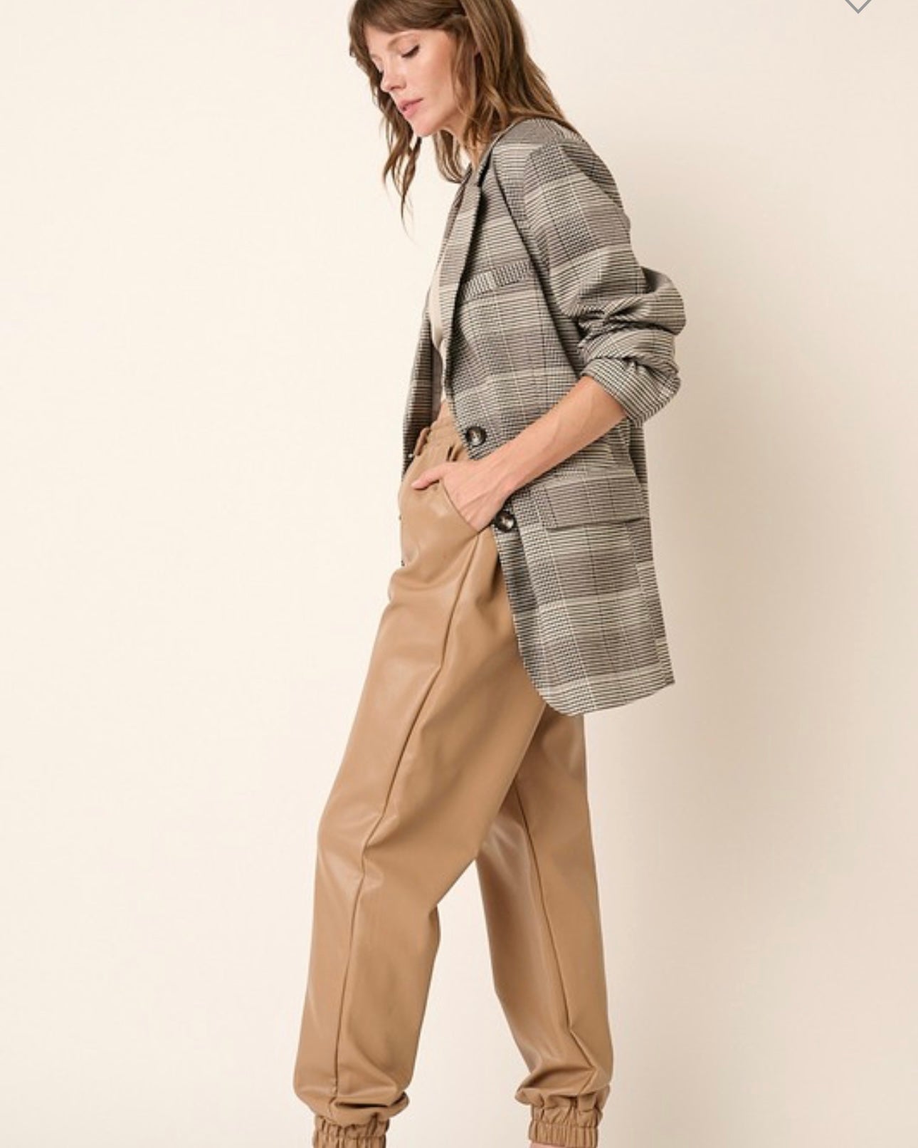 Faux Leather Joggers