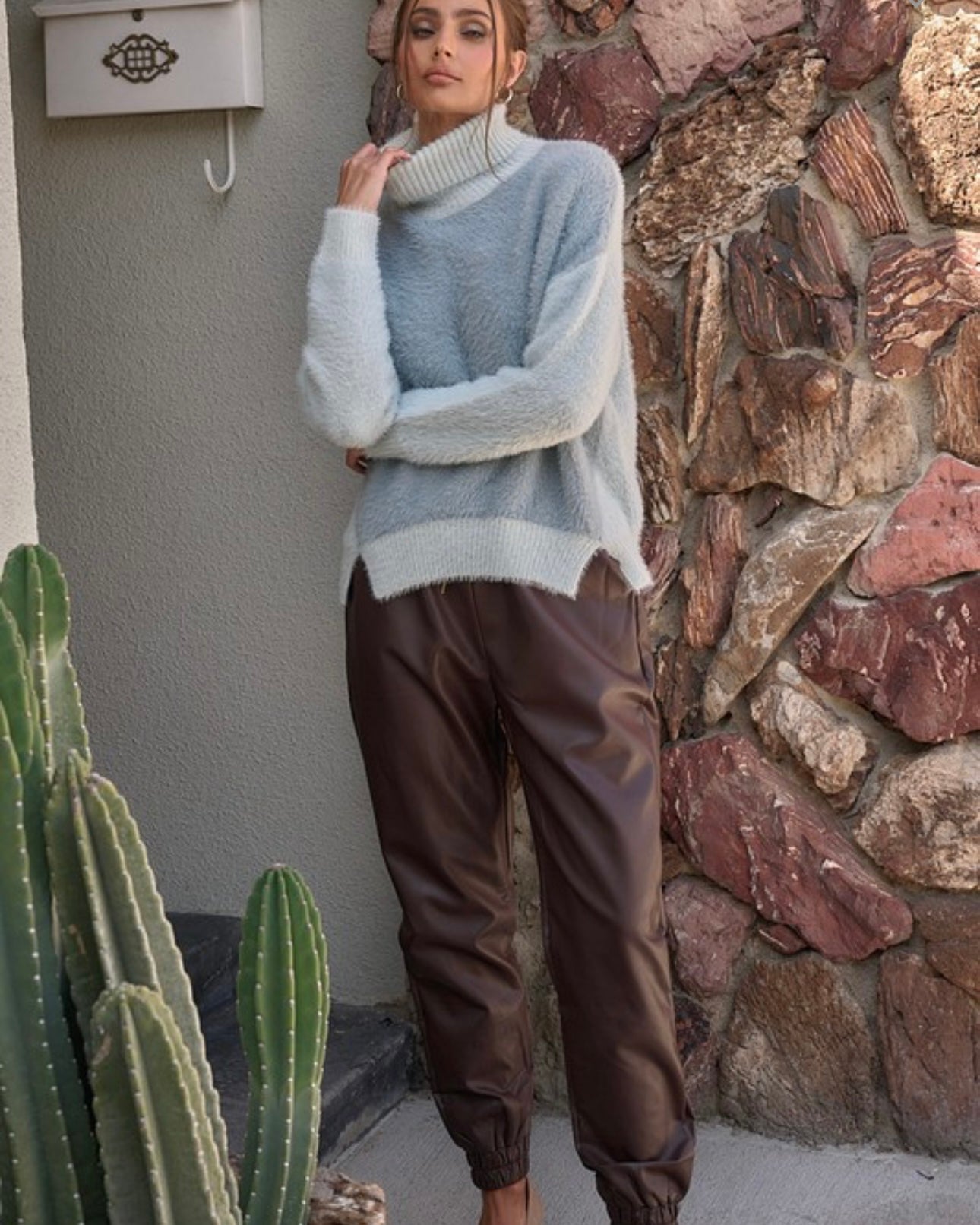 Faux Leather Joggers