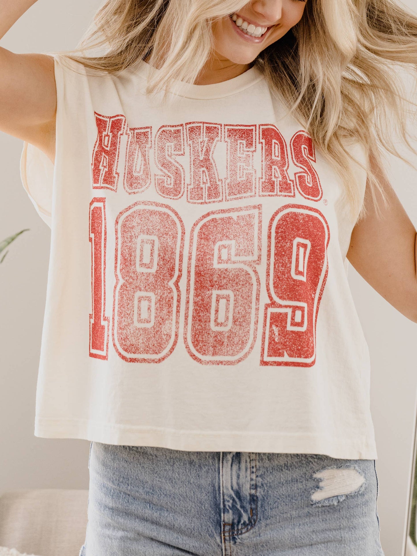 Huskers 1869 Off White Tank