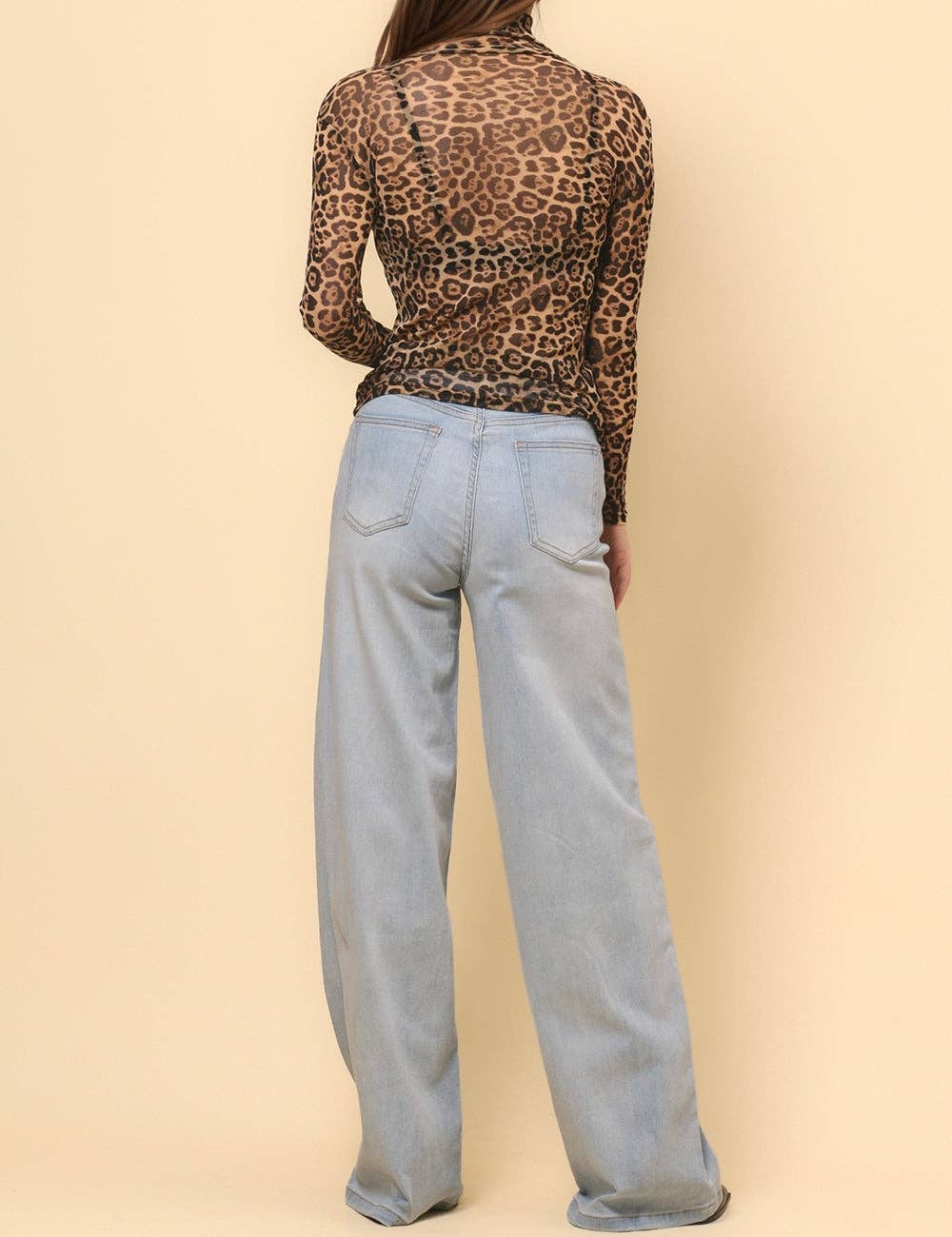 Leopard Print Mesh Top