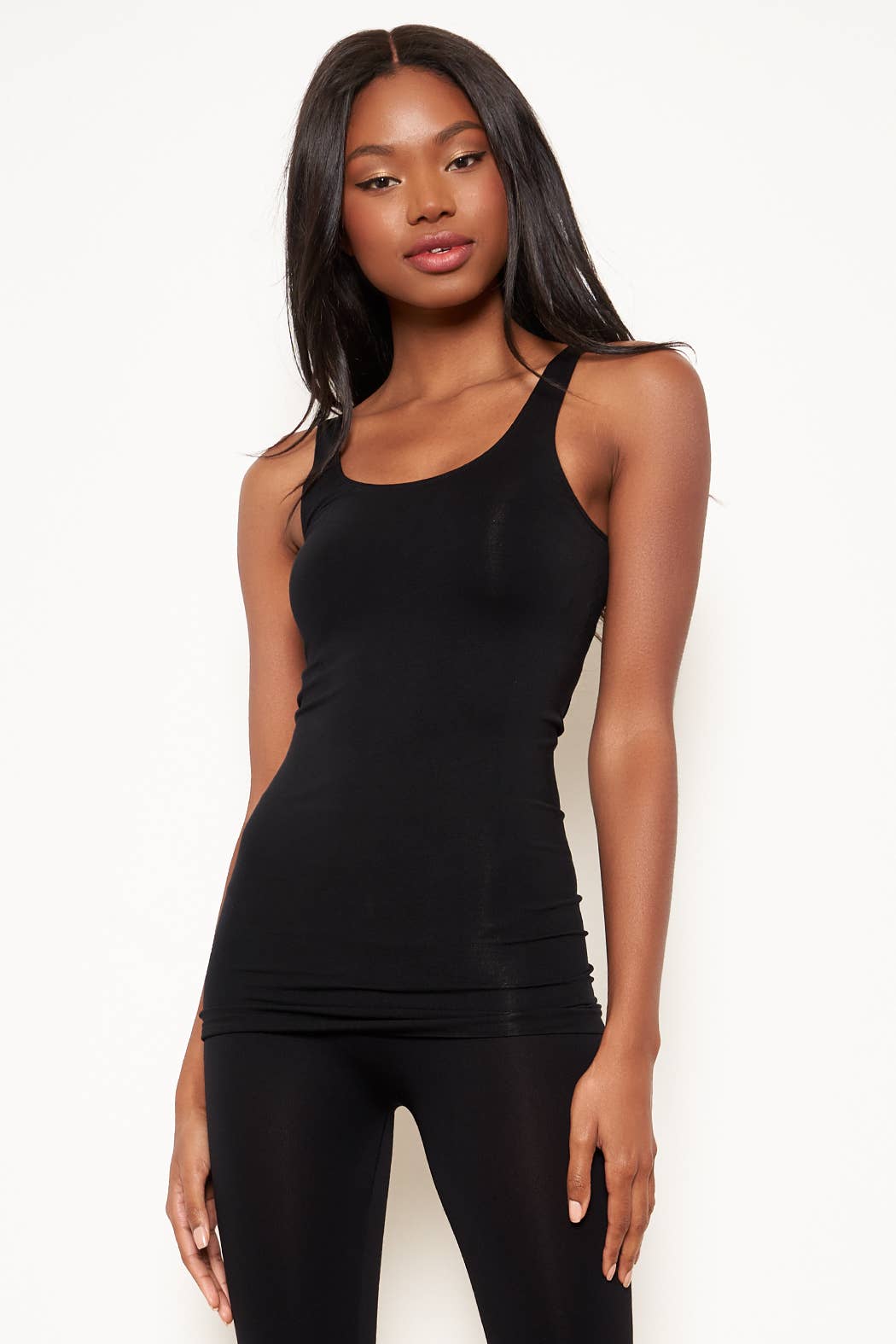 Seamless Scoop Neck Tank Top: Grey