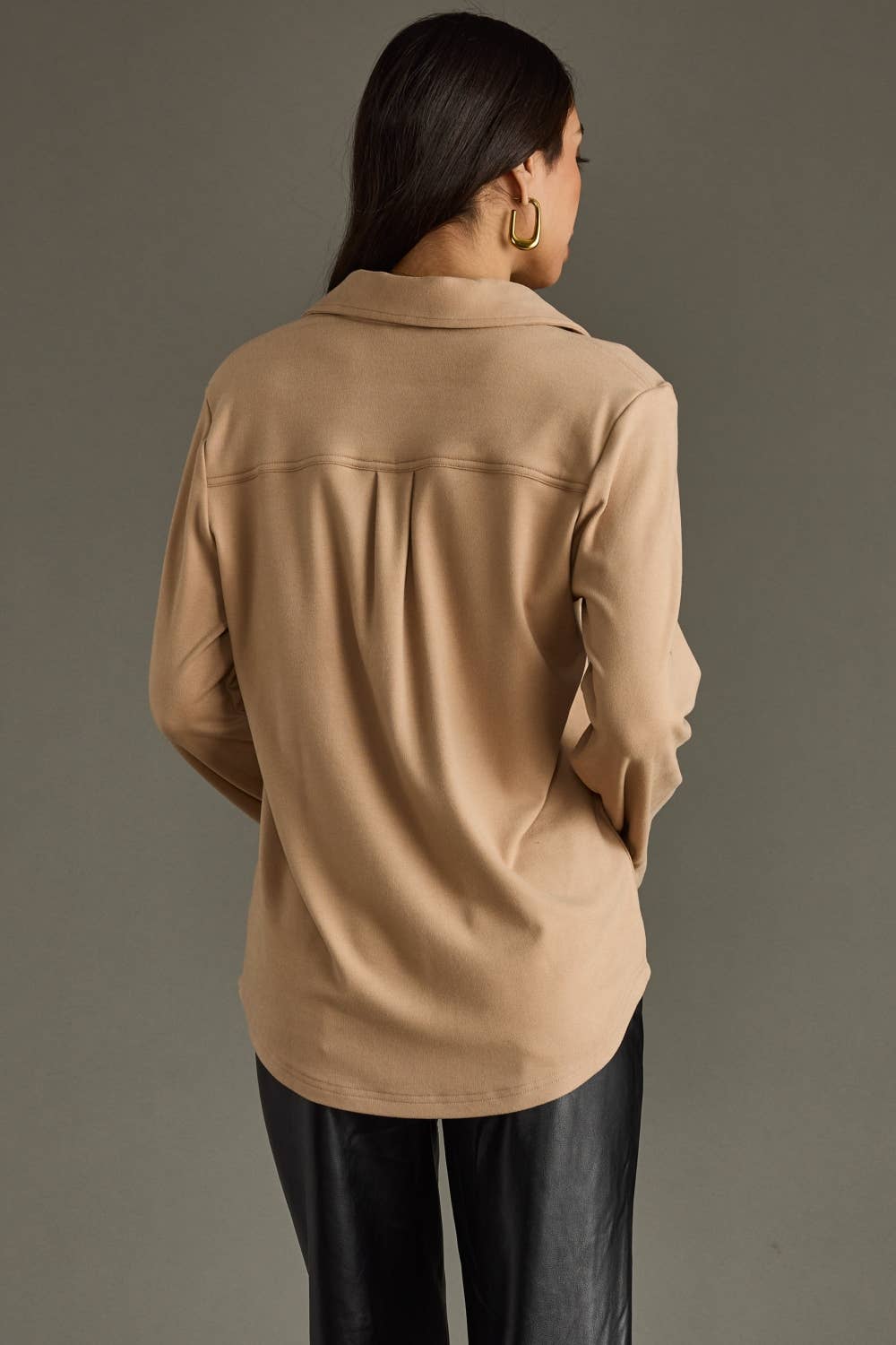 Tan Super Soft Button Up