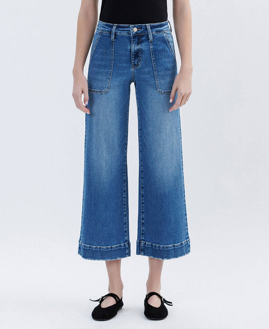 HR Crop Wide Leg Utility Jean