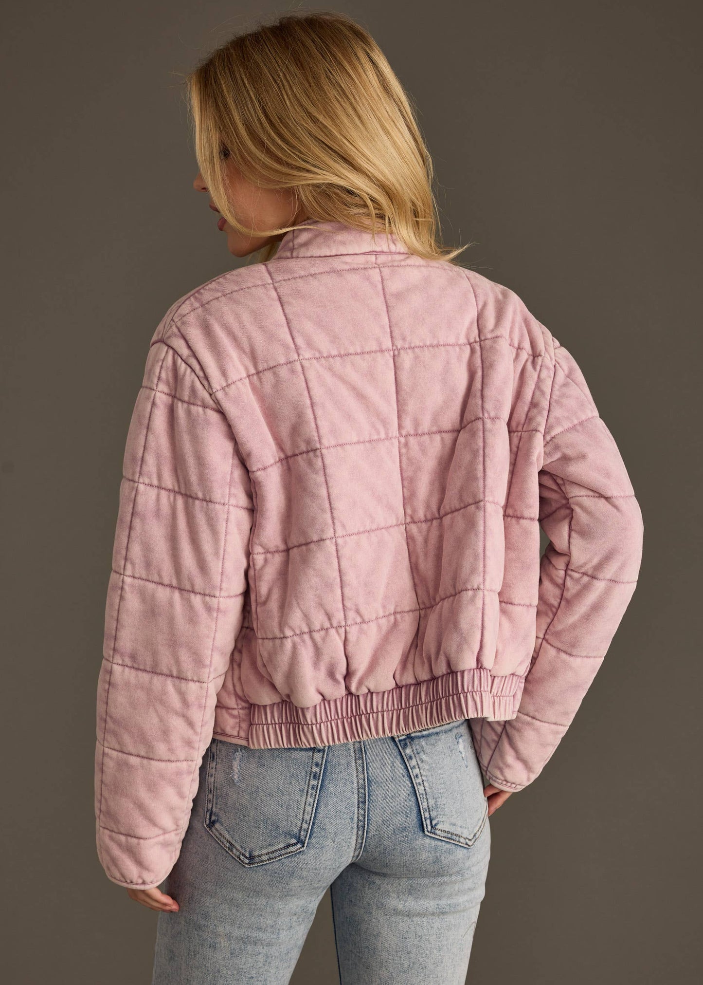 Dusty Pink Washed Quilted Jacket