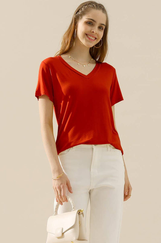 Red V Neck Supersoft Tee