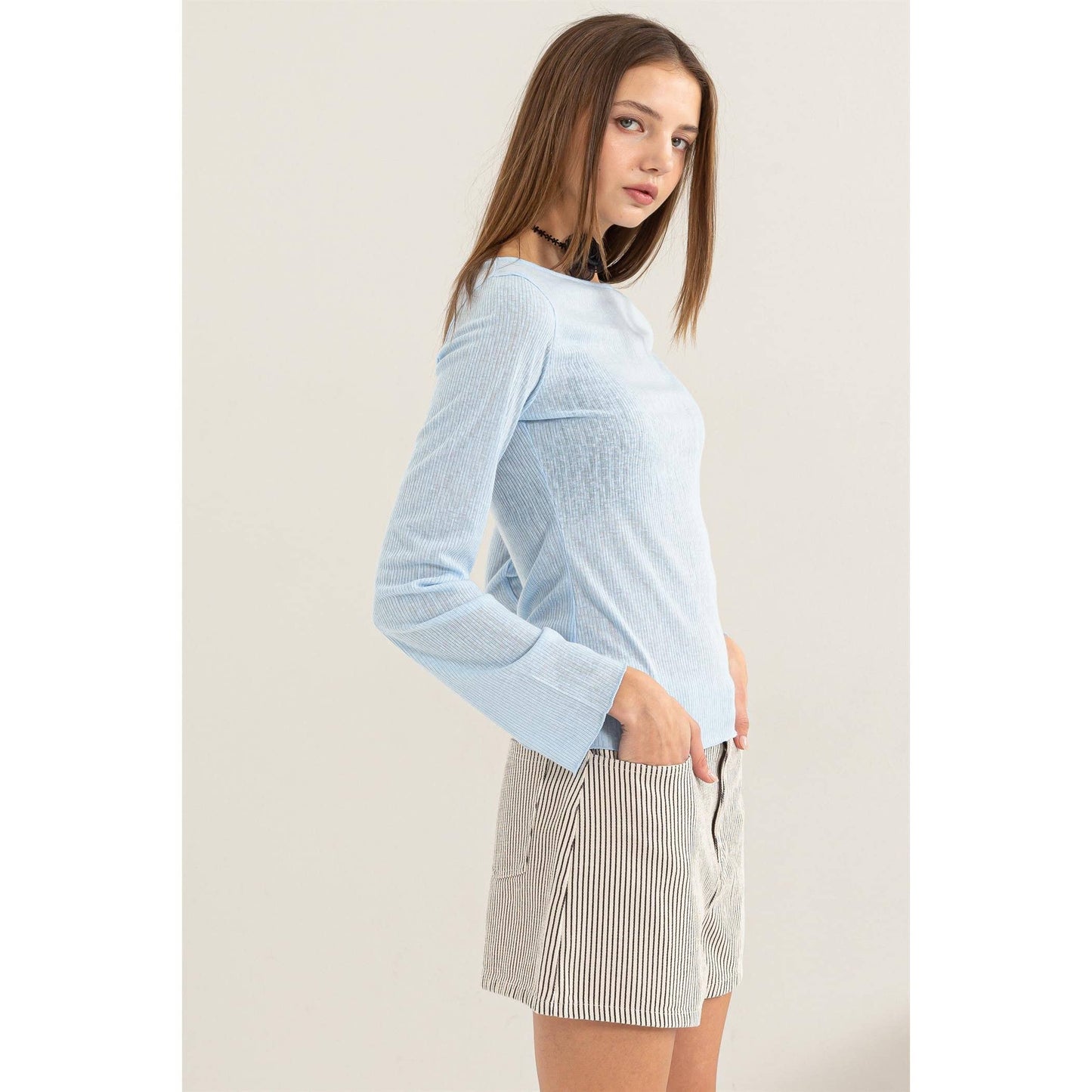 Ribbed Long Sleeve Top