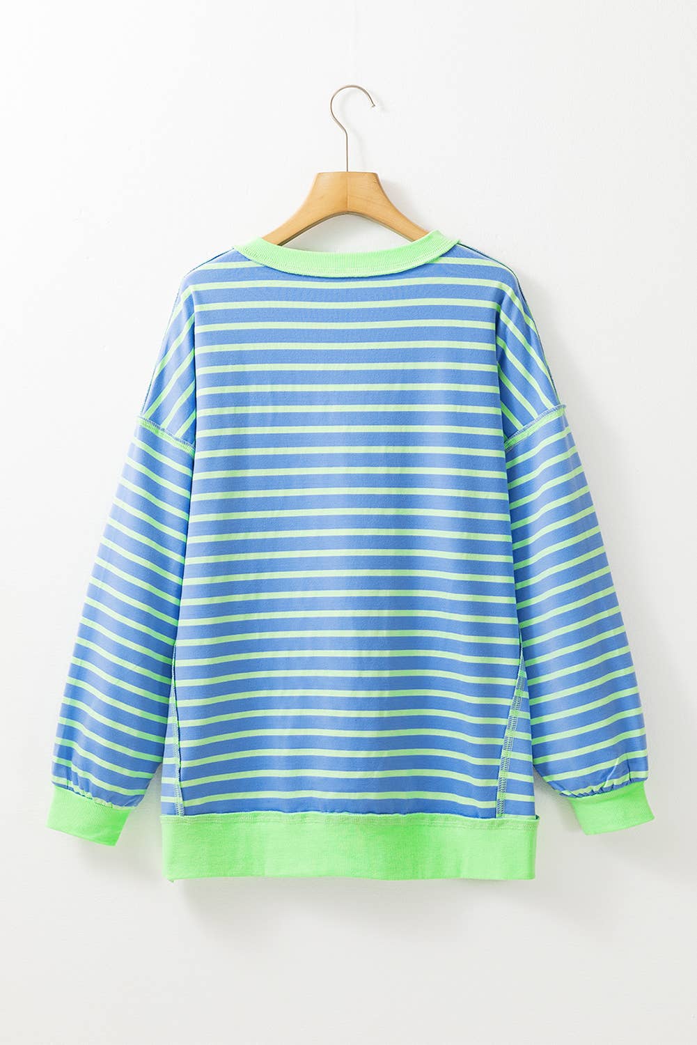 Stripe High Low Long Sleeve Sweatshirt