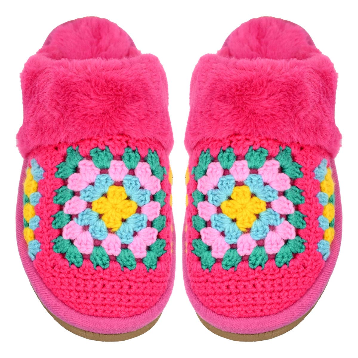 Handmade Pink Crochet C.C Slippers