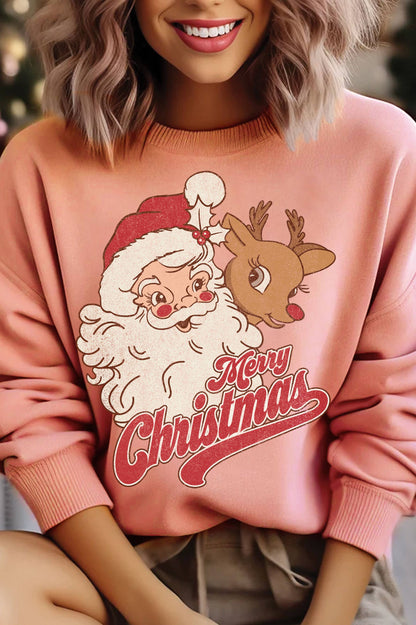 SANTA AND RUDOLPH CHRISTMAS SWEATSHIRT (2 COLORS)
