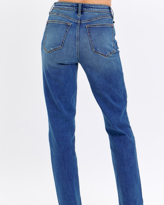 High Waist Straight Fit Dark