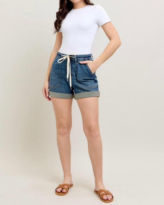 HW Dark Cuffed Jogger Shorts
