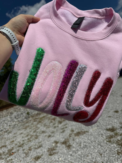 Pink Jolly Merry (Christmas) Sweatshirt