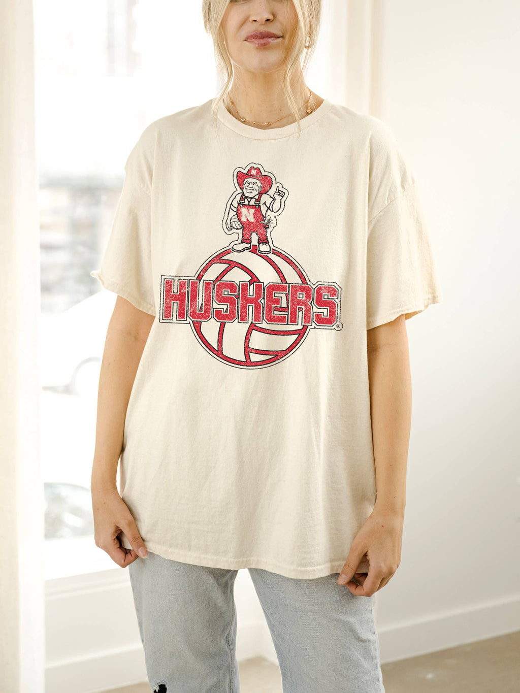 Nebraska Huskers Mascot Volleyball Tee