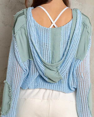 Knit Button Down Hooded Cardigan