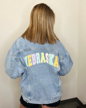 Fuzzy Nebraska Denim Jacket