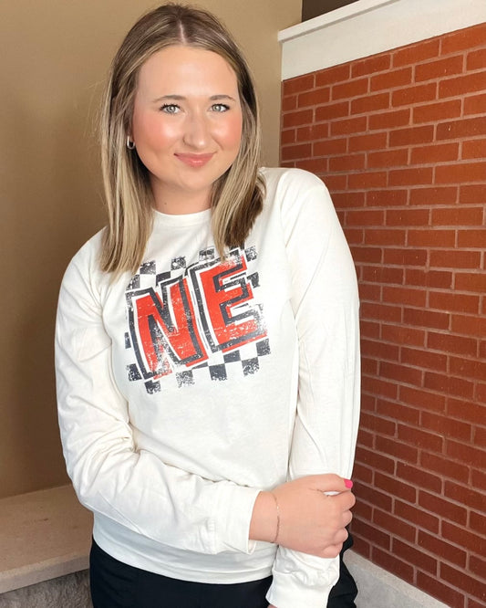 Checkered NE Long Sleeve Tee