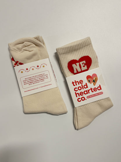 Nebraska Heart Crew Sock