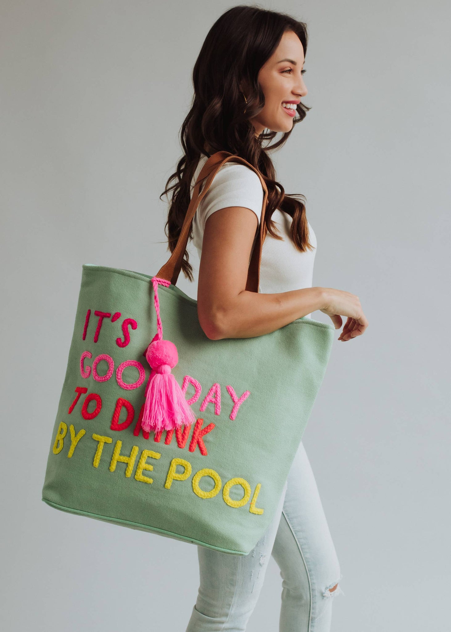 Mint Drink By The Pool Tote