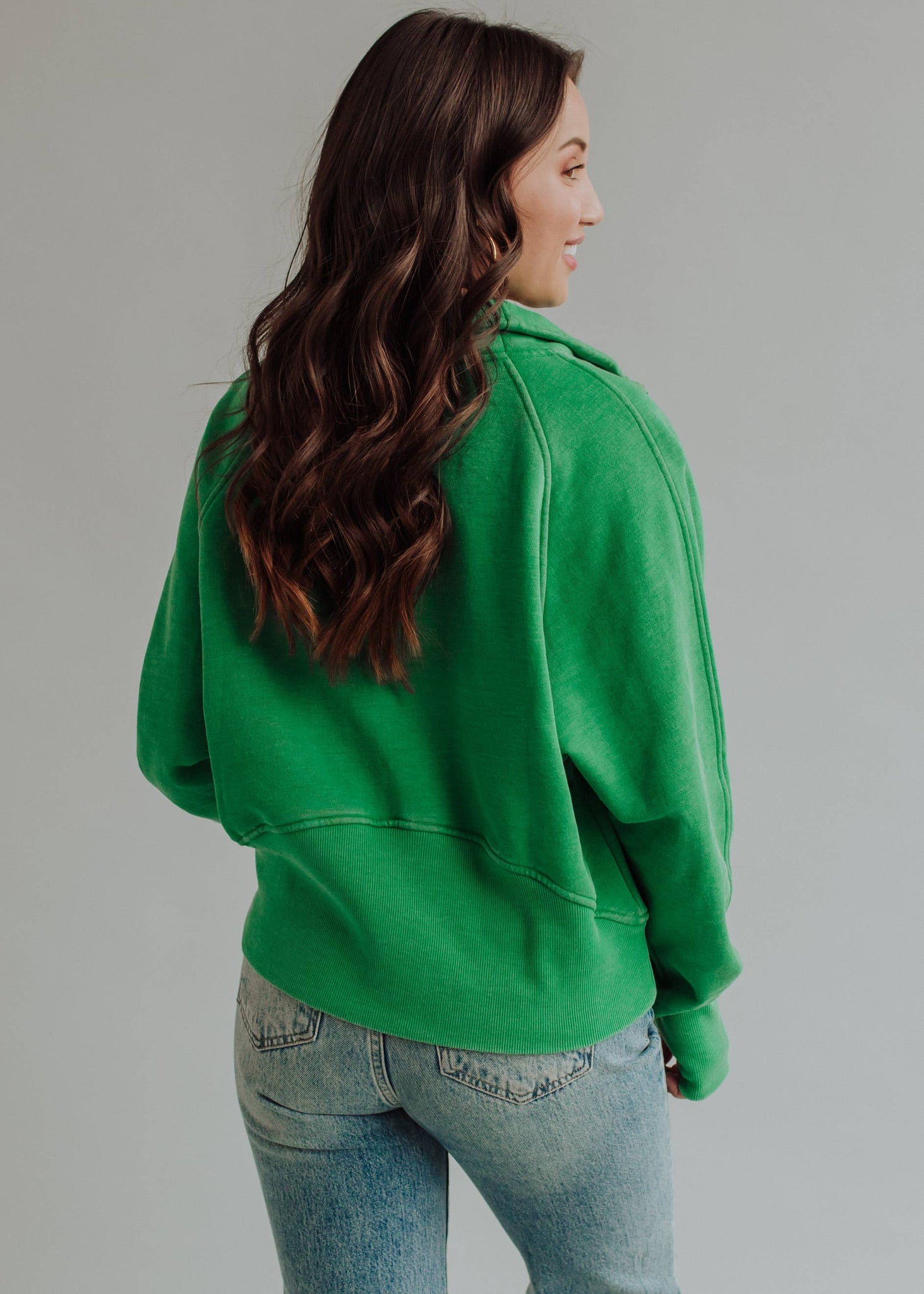 Green Quarter Zip Sweatshirt