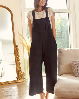 Textured Tie Overalls