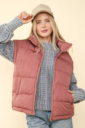 Mauve Puffer Vest