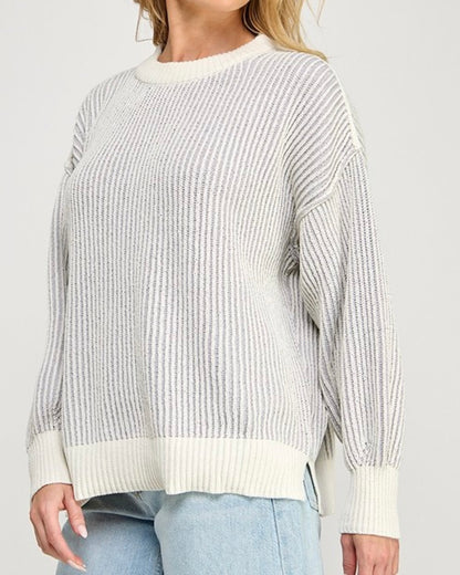 Grey Striped Sweater