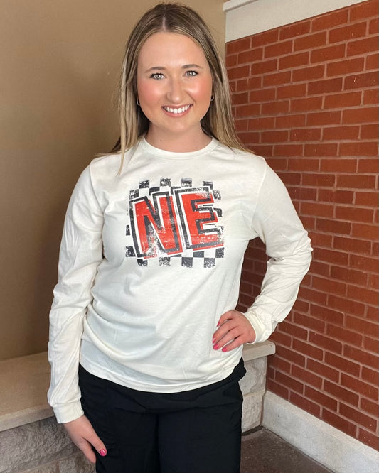 Checkered NE Long Sleeve Tee