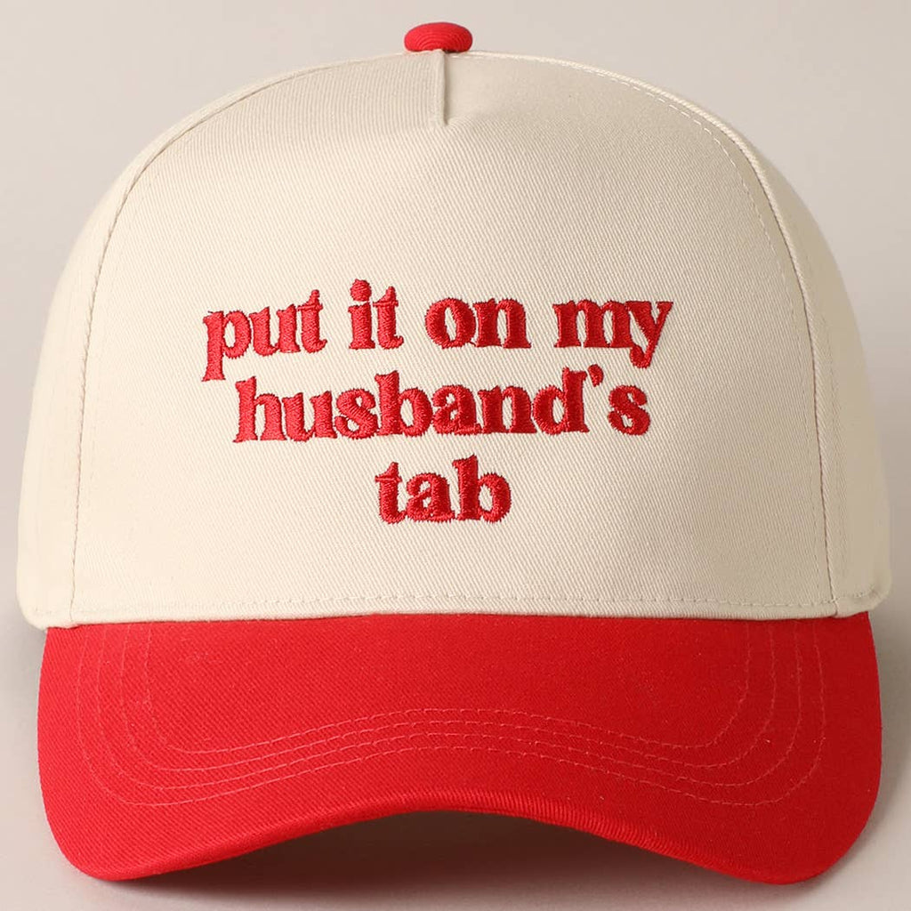 Put it on my husband's tab (red)