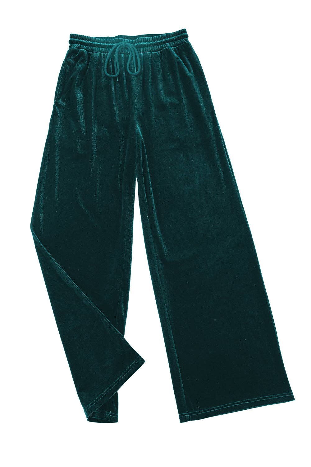 Velvet Drawstring Wide Leg Pants