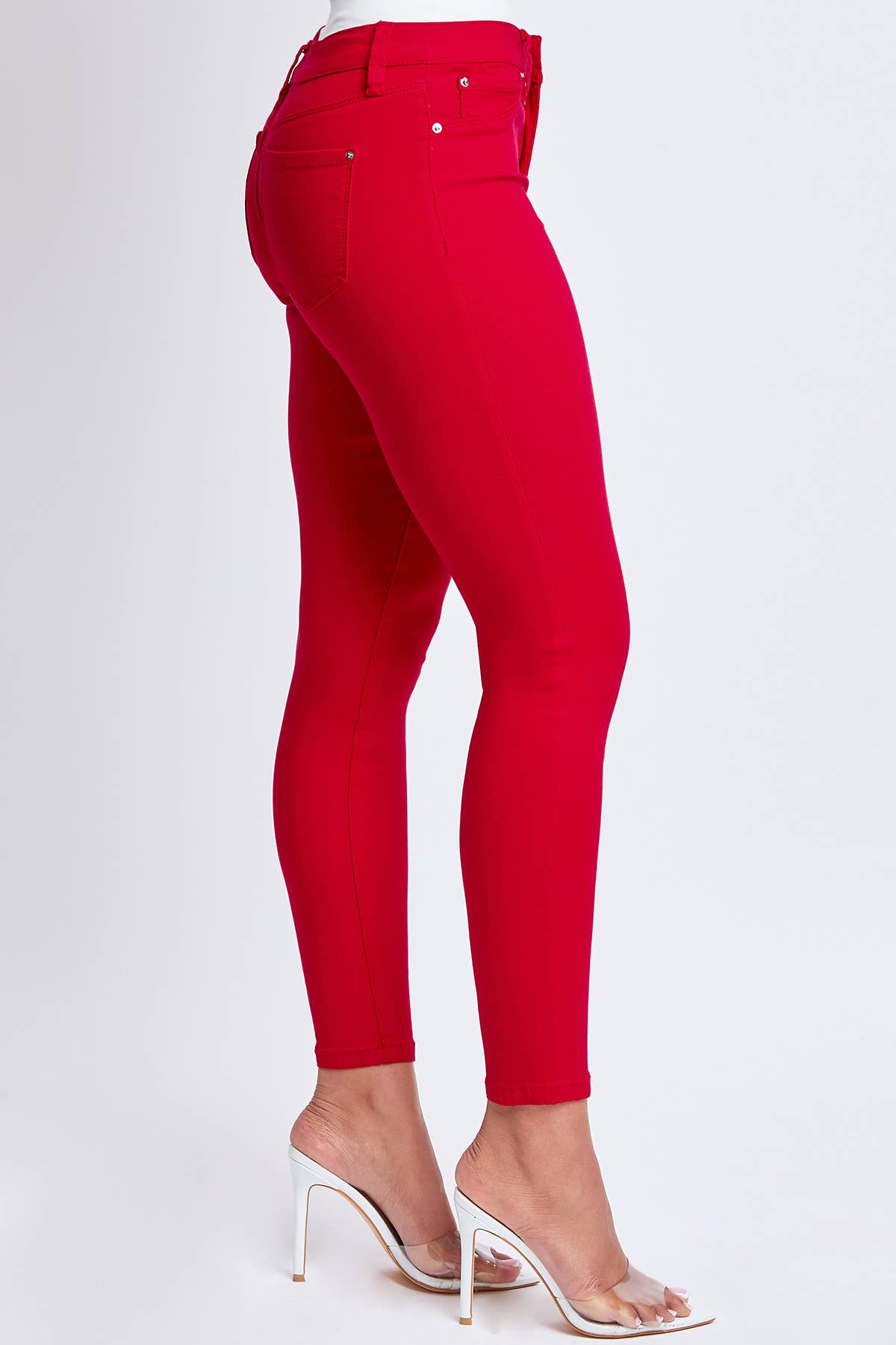 Red Hyperstretch Mid-Rise Skinny Jean
