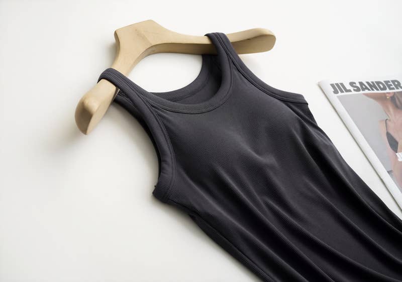 Essential Rib Soft Tank w built in bra