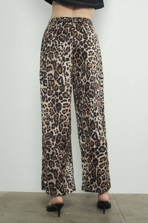 SATIN ANIMAL PRINT PANTS